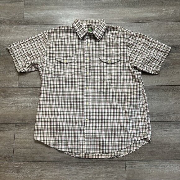Timberland Shirt Mens Size XL Button Up  Short Sleeve Plaid - Picture 1 of 6